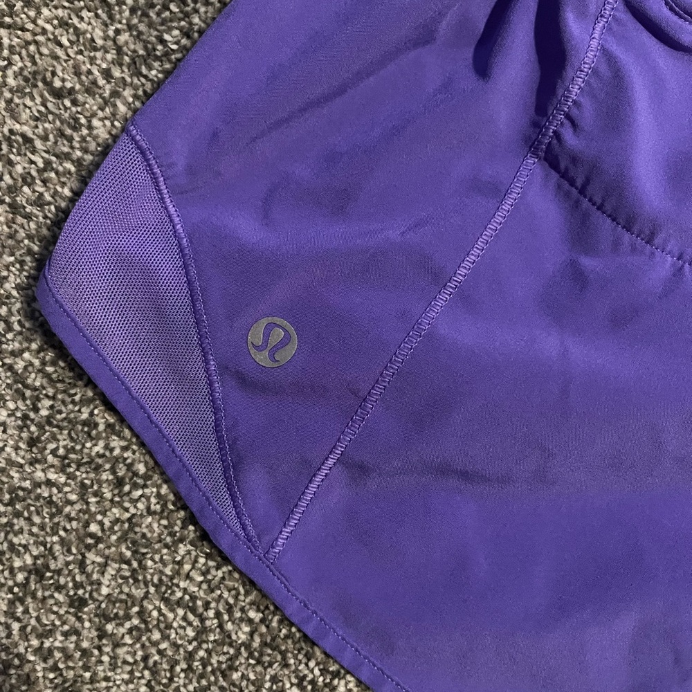 Purple running shorts